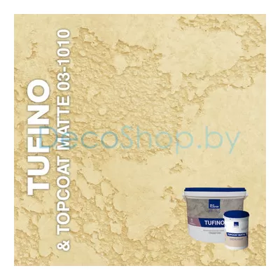 Декоративная штукатурка Silk Plaster AlterItaly TUFINO с эффектом травертина & Topcoat MATTE, комплект 15 кг + 2 л,оттенок 03-1010