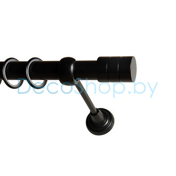 Карниз для штор Lm Décor «Цилиндр» 25 мм (черный, однорядный, труба гладкая)
