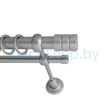 Карниз для штор Lm Décor «Цилиндр» 25 мм / 16 мм (сатин, двухрядный, труба гладкая)