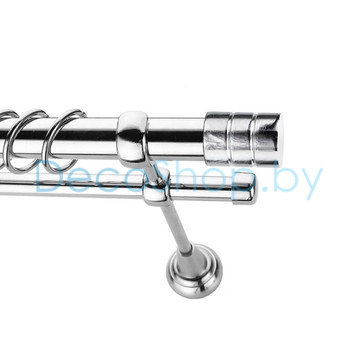 Карниз для штор Lm Décor «Цилиндр» 25 мм / 16 мм (хром, двухрядный, труба гладкая)