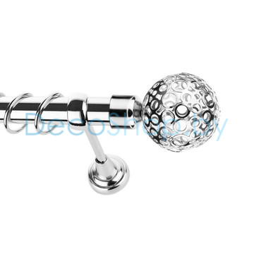 Карниз для штор Lm Décor «Ажур» 25 мм (хром, однорядный, труба гладкая)