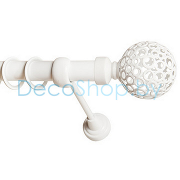 Карниз для штор Lm Décor «Ажур» 25 мм (белый, однорядный, труба гладкая)