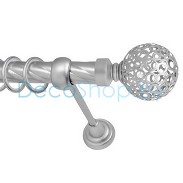 Карниз для штор Lm Décor «Ажур» 25 мм (сатин, однорядный, труба витая)