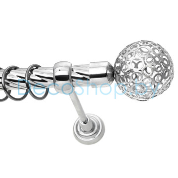 Карниз для штор Lm Décor «Ажур» 25 мм (хром, однорядный, труба витая)