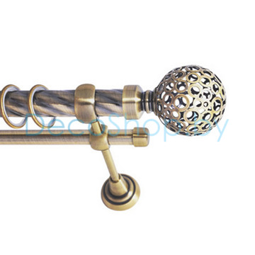 Карниз для штор Lm Décor «Ажур» 25 мм / 16 мм (антик, двухрядный, труба витая)