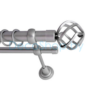 Карниз для штор Lm Décor «Булава» 25 мм / 16 мм (сатин, двухрядный, труба гладкая)