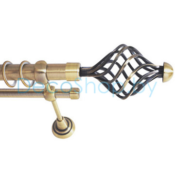 Карниз для штор Lm Décor «Вираж» 25 мм / 16 мм (антик, двухрядный, труба гладкая)