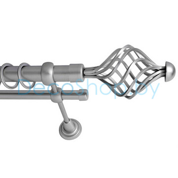 Карниз для штор Lm Décor «Вираж» 25 мм / 16 мм (сатин, двухрядный, труба гладкая)