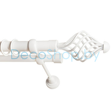 Карниз для штор Lm Décor «Вираж» 25 мм / 19 мм (белый, двухрядный, труба гладкая)