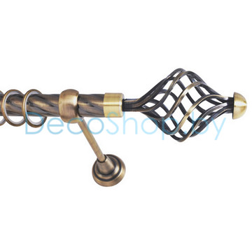 Карниз для штор Lm Décor «Вираж» 25 мм (антик, однорядный, труба витая)