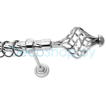 Карниз для штор Lm Décor «Вираж» 25 мм (хром, однорядный, труба витая)