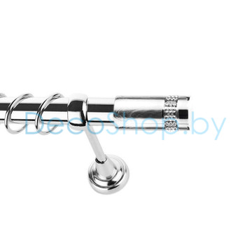 Карниз для штор Lm Décor «Имидж» 25 мм (хром, однорядный, труба гладкая)