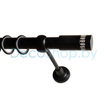 Карниз для штор Lm Décor «Имидж» 25 мм (черный, однорядный, труба гладкая)