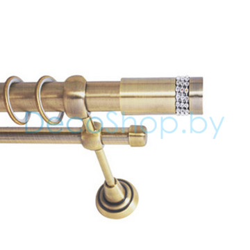 Карниз для штор Lm Décor «Имидж» 25 мм / 16 мм (антик, двухрядный, труба гладкая)