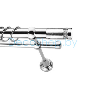 Карниз для штор Lm Décor «Имидж» 25 мм / 16 мм (хром, двухрядный, труба гладкая)