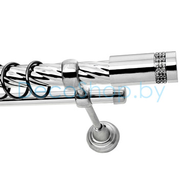 Карниз для штор Lm Décor «Имидж» 25 мм / 16 мм (хром, двухрядный, труба витая)