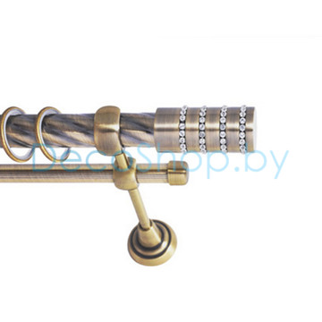 Карниз для штор Lm Décor «Барамелла» 25 мм / 16 мм (антик, двухрядный, труба витая)