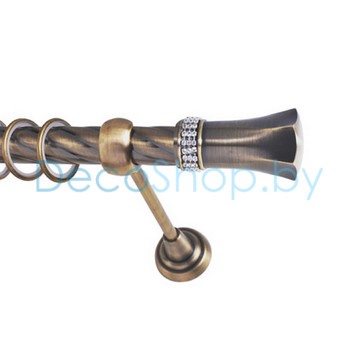Карниз для штор Lm Décor «Севилла» 25 мм (антик, однорядный, труба витая)