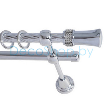 Карниз для штор Lm Décor «Севилла» 25 мм / 16 мм (хром, двухрядный, труба витая)