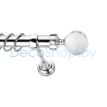 Карниз для штор Lm Décor «Кристалл» 25 мм (хром, однорядный, труба гладкая)