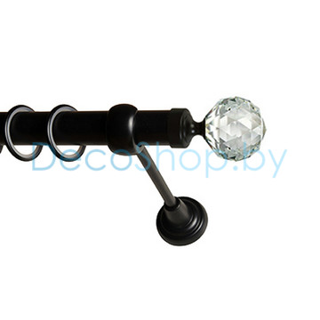 Карниз для штор Lm Décor «Кристалл» 25 мм (черный, однорядный, труба гладкая)