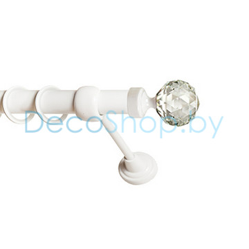 Карниз для штор Lm Décor «Кристалл» 25 мм (белый, однорядный, труба гладкая)