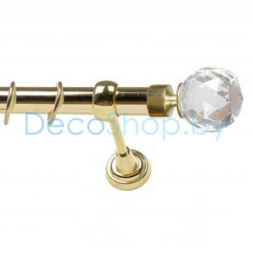 Карниз для штор Lm Décor «Кристалл» 25 мм (золото, однорядный, труба гладкая)