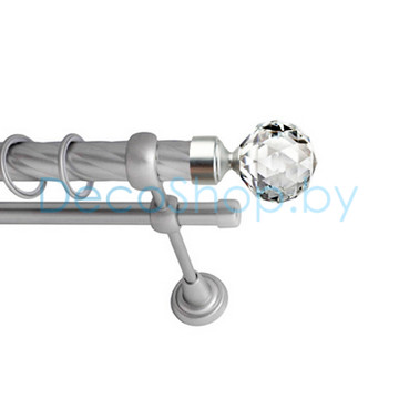Карниз для штор Lm Décor «Кристалл» 25 мм / 16 мм (сатин, двухрядный, труба витая)