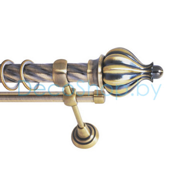 Карниз для штор Lm Décor «Купол» 25 мм / 16 мм (антик, двухрядный, труба витая)