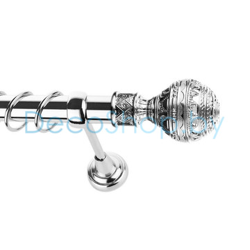 Карниз для штор Lm Décor «Ампир» 25 мм (хром, однорядный, труба гладкая)