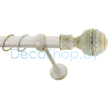 Карниз для штор Lm Décor «Ампир» 25 мм (белое золото, однорядный, труба гладкая)