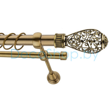 Карниз для штор Lm Décor «Эллада» 25 мм / 16 мм (антик, двухрядный, труба гладкая)