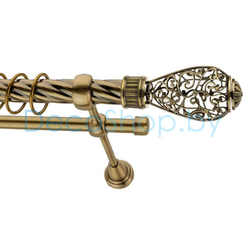 Карниз для штор Lm Décor «Эллада» 25 мм / 16 мм (антик, двухрядный, труба витая)