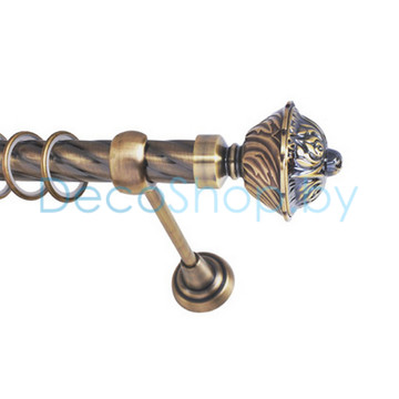 Карниз для штор Lm Décor «Империя» 25 мм (антик, однорядный, труба витая)