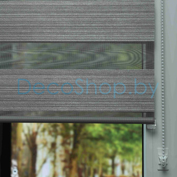 Рулонная штора день-ночь Lm Decor «Марсель» LB 25-05 Темно-серый