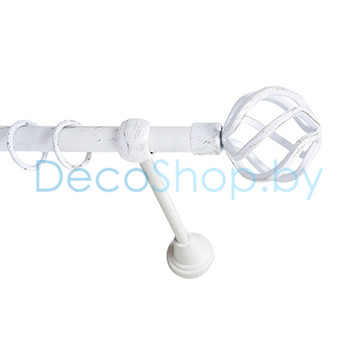 Карниз для штор Lm Décor «Булава» 16 мм (белое золото, однорядный, труба гладкая)