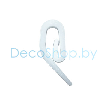 Крючок улитка для профильных алюминиевых карнизов для штор серии D «PREMIUM» белый (уп 10шт)