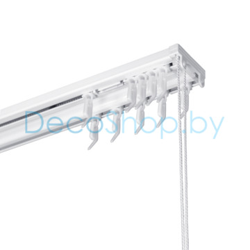 Карниз для штор профильный алюминиевый «Катал 2» двухрядный (белый)