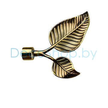 Наконечники «Лист» для карниза 19 мм антик (пара)
