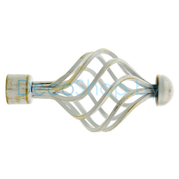 Наконечники «Вираж» для карниза 25 мм белое золото (пара)