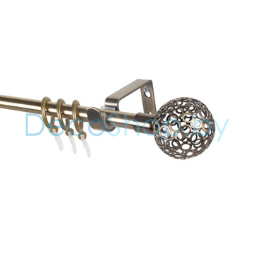 Карниз для штор Lm Décor Лайт «Ажур» 16 мм (антик, однорядный)