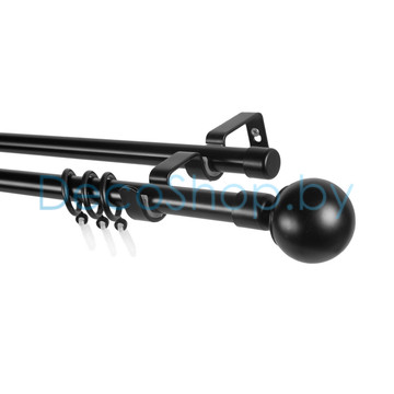 Карниз для штор Lm Décor Лайт «Сфера» 19 мм / 19 мм (черный, двухрядный)