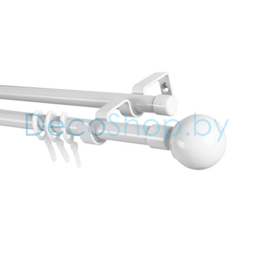Карниз для штор Lm Décor Лайт «Сфера» 19 мм / 19 мм (белый, двухрядный)
