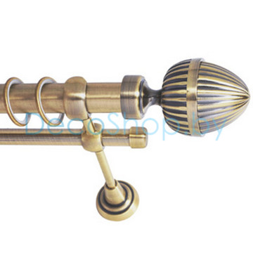 Карниз для штор Lm Décor «Одеон» 25 мм / 19 мм (антик, двухрядный, труба гладкая)