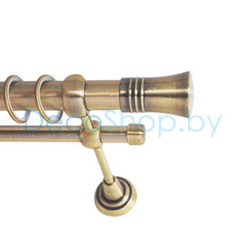 Карниз для штор Lm Décor «Гиро» 25 мм / 19 мм (антик, двухрядный, труба гладкая)