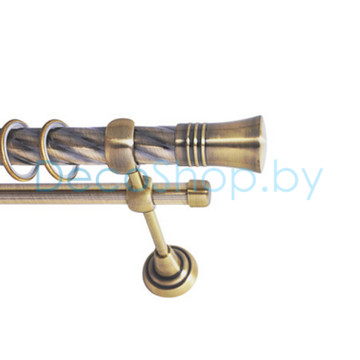 Карниз для штор Lm Décor «Гиро» 25 мм / 19 мм (антик, двухрядный, труба витая)