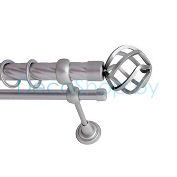 Карниз для штор Lm Décor «Булава» 25 мм / 19 мм (сатин, двухрядный, труба витая)