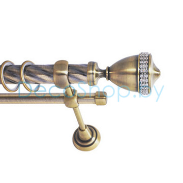 Карниз для штор Lm Décor «Кубок» 25 мм / 19 мм (антик, двухрядный, труба витая)