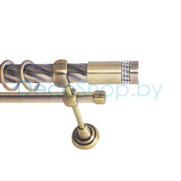 Карниз для штор Lm Décor «Имидж» 25 мм / 19 мм (антик, двухрядный, труба витая)