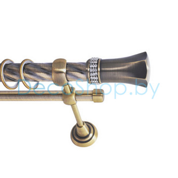 Карниз для штор Lm Décor «Севилла» 25 мм / 19 мм (антик, двухрядный, труба витая)
